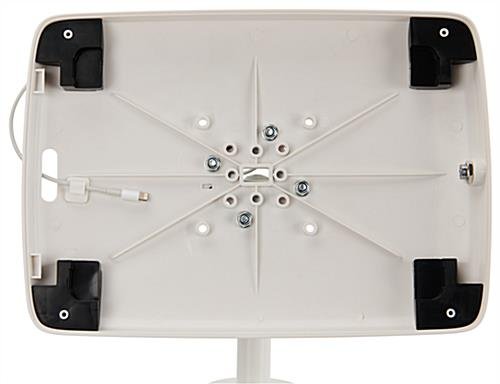 iPad Floor Stand w/ Locking Enclosure & Acrylic Tabletop, Magazine Pocket - Silver - Image 6