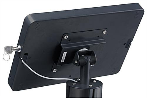 iPad Floor Stand w/ Locking Enclosure, Rotating Bracket & Cable Management - Black - Image 3