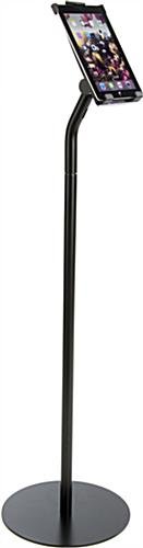iPad Floor Stand w/ Optional Locking Kit, Tilting Enclosure - Black - Image 2