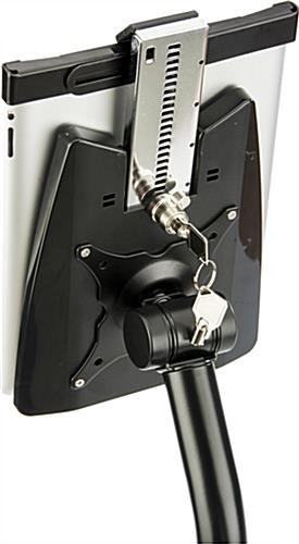 iPad Floor Stand w/ Optional Locking Kit, Tilting Enclosure - Black - Image 4