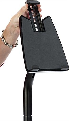 iPad Floor Stand w/ Optional Locking Kit, Tilting Enclosure - Black - Image 5