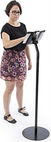 iPad Floor Stand w/ Optional Locking Kit, Tilting Enclosure - Black - Image 7