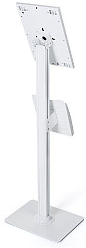 iPad Floor Stand with Lock & Literaure Pocket, Home Button Exposed – White - Image 4