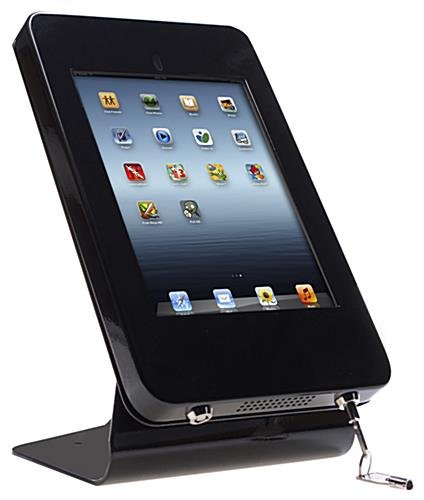 iPad Mini Counter Stand w/ Locking Enclosure, Covered Home Button - Black - Image 3