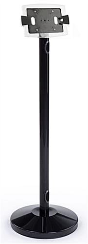 iPad Mini Floor Stand with Acrylic Enclosure, Rotating & Cord Management - Black