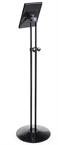 iPad Mini Height Adjustable and Rotating Floor Stand - Black Powder Coated - Image 2