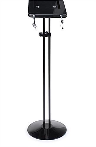 iPad Mini Height Adjustable and Rotating Floor Stand - Black Powder Coated - Image 3