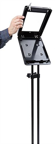 iPad Mini Height Adjustable and Rotating Floor Stand - Black Powder Coated - Image 4