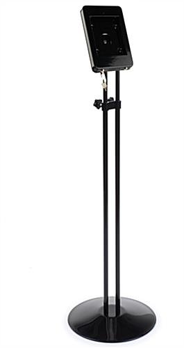 iPad Mini Height Adjustable and Rotating Floor Stand - Black Powder Coated