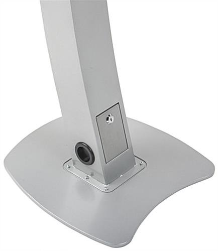 iPad Podium Stand, Locking Enclosure, Ledge for Speaker's Notes, Power Cable - Silver - Image 4