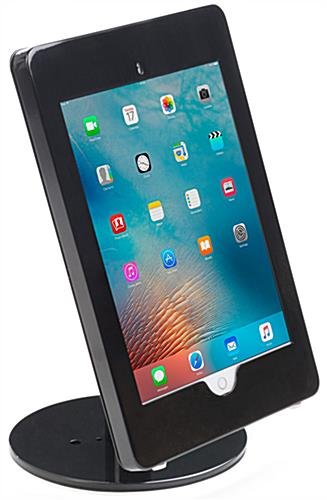 iPad Pro Adjustable Desktop Stand, Locking Enclosure w/ Exposed Home Button - Black