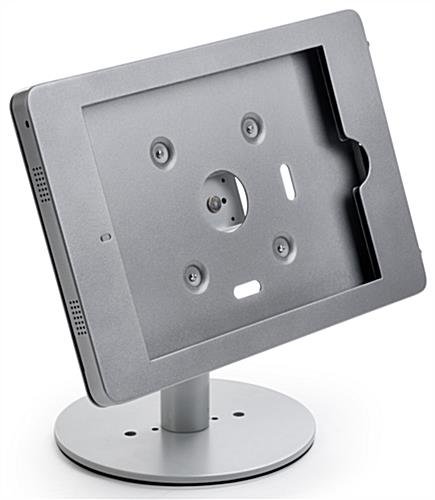 iPad Pro Desktop Adjustable Stand, Locking Enclosure w/ Exposed Home Button - Silver - Image 2