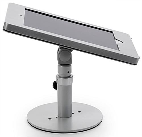 iPad Pro Desktop Adjustable Stand, Locking Enclosure w/ Exposed Home Button - Silver - Image 3