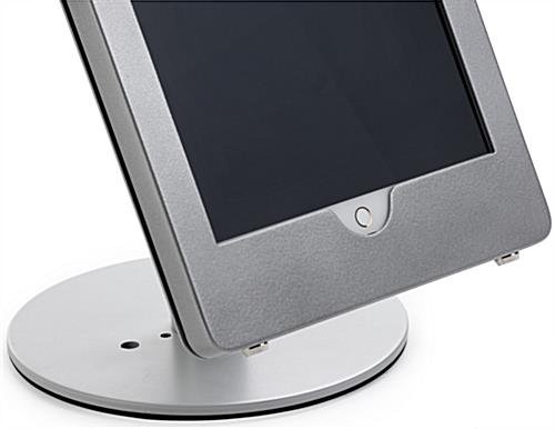 iPad Pro Desktop Adjustable Stand, Locking Enclosure w/ Exposed Home Button - Silver - Image 5
