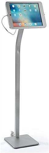 iPad Pro Floor Stand, Rotating, Locking Enclosure w/ Exposed Home Button - Silver - Image 3