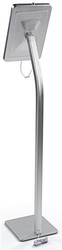 iPad Pro Floor Stand, Rotating, Locking Enclosure w/ Exposed Home Button - Silver - Image 4