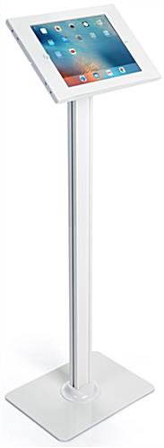 iPad Pro Floor Stand, Rotating, Locking Enclosure w/ Exposed Home Button - White - Image 3