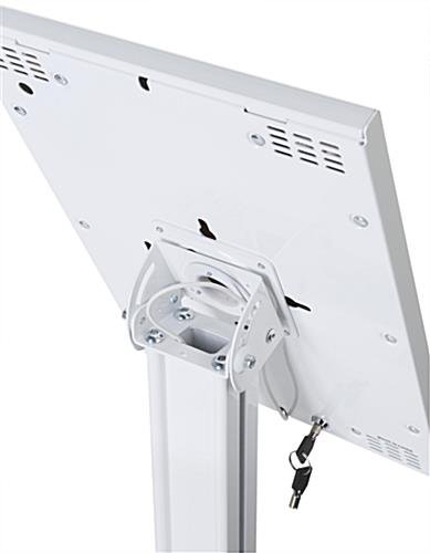 iPad Pro Floor Stand, Rotating, Locking Enclosure w/ Exposed Home Button - White - Image 6