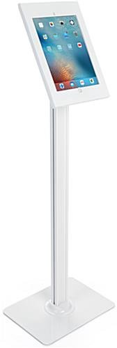 iPad Pro Floor Stand, Rotating, Locking Enclosure w/ Exposed Home Button - White