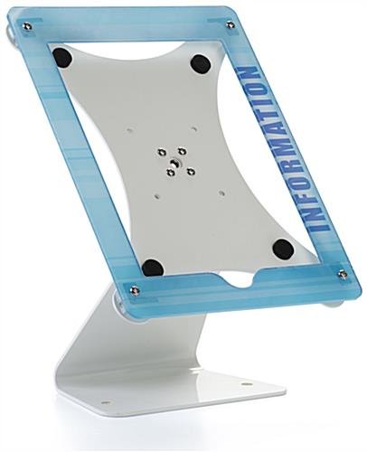 iPad Pro Stand for Countertop, Custom Enclosure Graphics, Lockable – White - Image 2