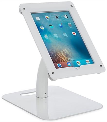 iPad Pro Stand for Floor or Countertop, CC Reader Compatible, Lockable – White - Image 3