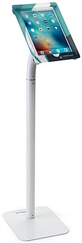 iPad Pro Stand for Floor or Countertop, Custom Enclosure Graphics, Lockable – White