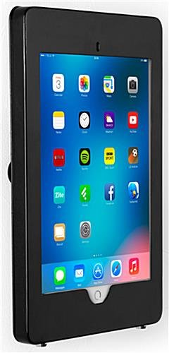 iPad Pro Wall Fixture w/ Exposed Home Button, Tilting & Rotating Bracket - Black