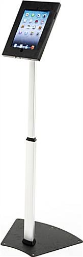 iPad Stand for Floor, Adjustable Height, Locking Enclosure, Tilting Bracket - Black