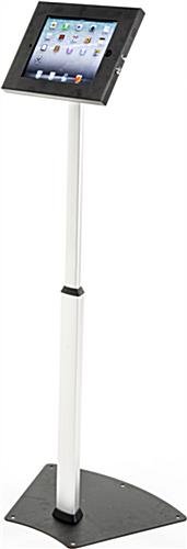 iPad Stand for Floor, Adjustable Height, Locking Enclosure, Tilting Bracket - Black - Image 2