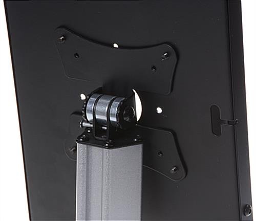 iPad Stand for Floor, Adjustable Height, Locking Enclosure, Tilting Bracket - Black - Image 6