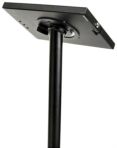 iPad Stand for Floor, Locking Enclosure with Rotating Bracket - Black - Image 5