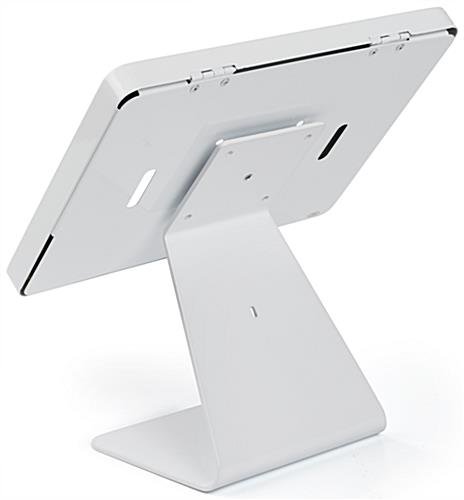 iPad Tablet Counter Stand, Foam Padding, Locking & Rotating Enclosure - White - Image 5