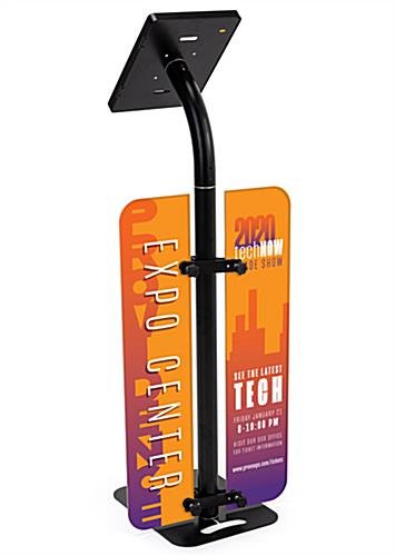iPad Tablet Floor Stand w/ Custom Printed Foam Boards, Locking Enclosure - Black - Image 3
