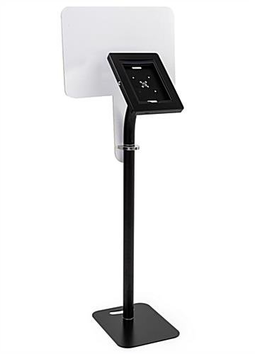 iPad Tablet Floor Stand w/ Custom Printed Sign, Locking Enclosure - Black - Image 2