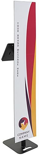 iPad Tablet Floor Stand with Custom Banner, Locking & Rotating Enclosure - Black - Image 4