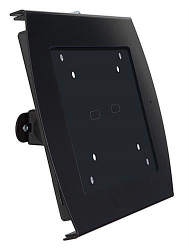iPad Wall Mount, Locking Enclosure w/ Hidden Home, CC Reader Compatible- Black - Image 3