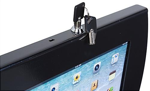 iPad Wall Mount, Locking Enclosure w/ Hidden Home, CC Reader Compatible- Black - Image 4