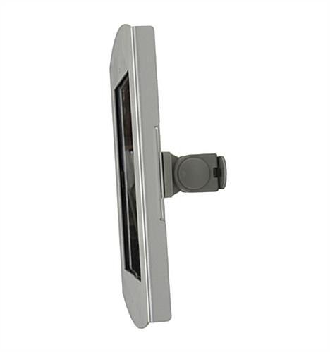 iPad Wall Mount, Locking Enclosure w/ Hidden Home, CC Reader Compatible - Silver - Image 2
