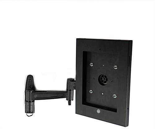 iPad Wall Mount with Articulating Arm, Locking, Adjustable Home Button Cover - Black - Image 2