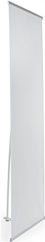 L-Shaped Banner Stand with 23.5" Custom Graphics, Portable, Aluminum - Silver