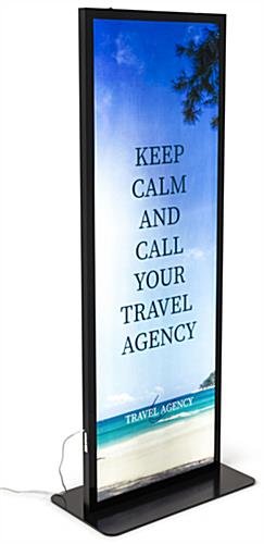 LED Poster Stand with Custom Printed Illuminated Panels - Black