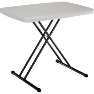 Lifetime Adjustable Height Personal Folding Table, 30"L x 20"W x 21-28"H, Almond