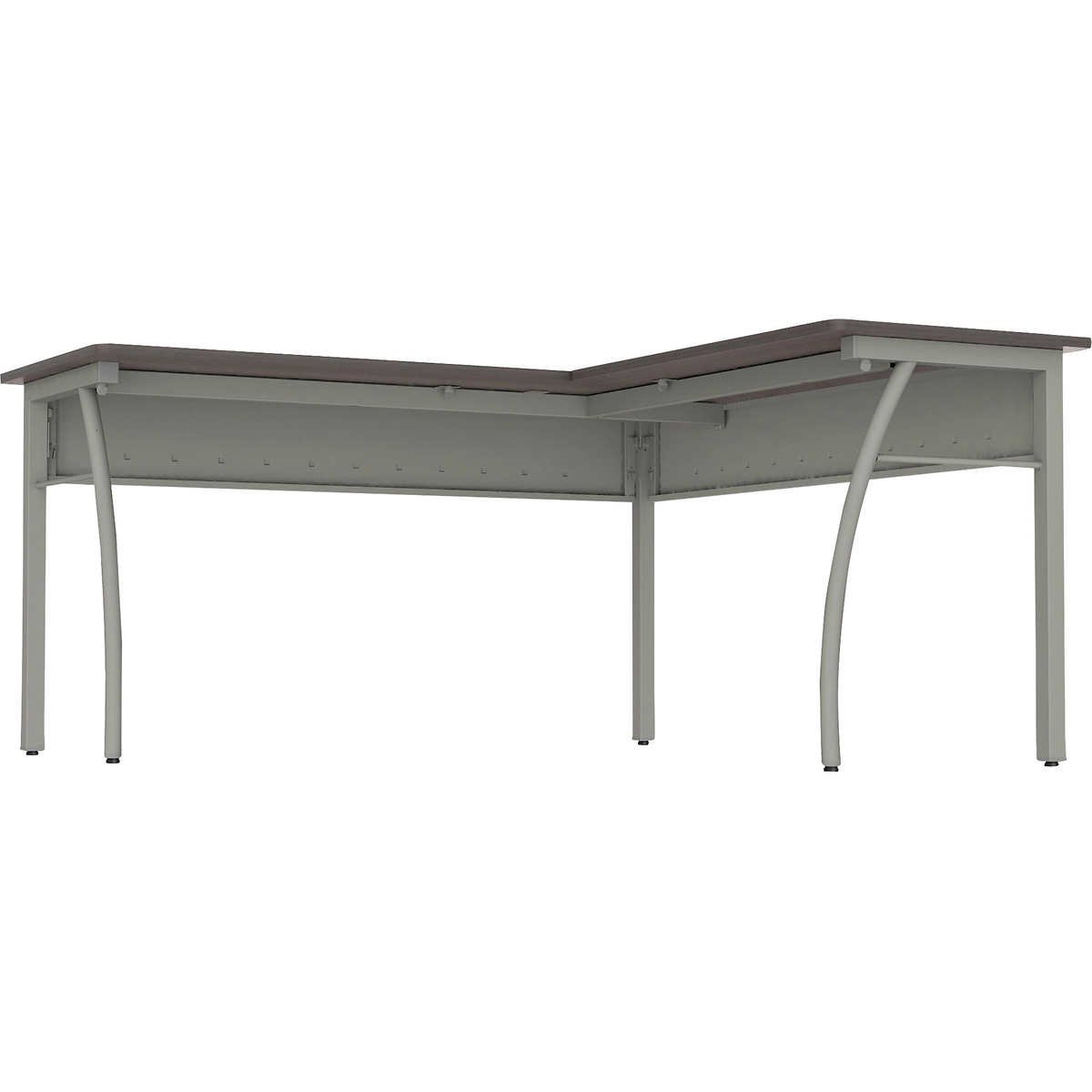 Linea Italia Trento L-Shaped Desk, 59-1/8"L x 59-1/8"W x 29-1/2"H, Mocha - Image 4