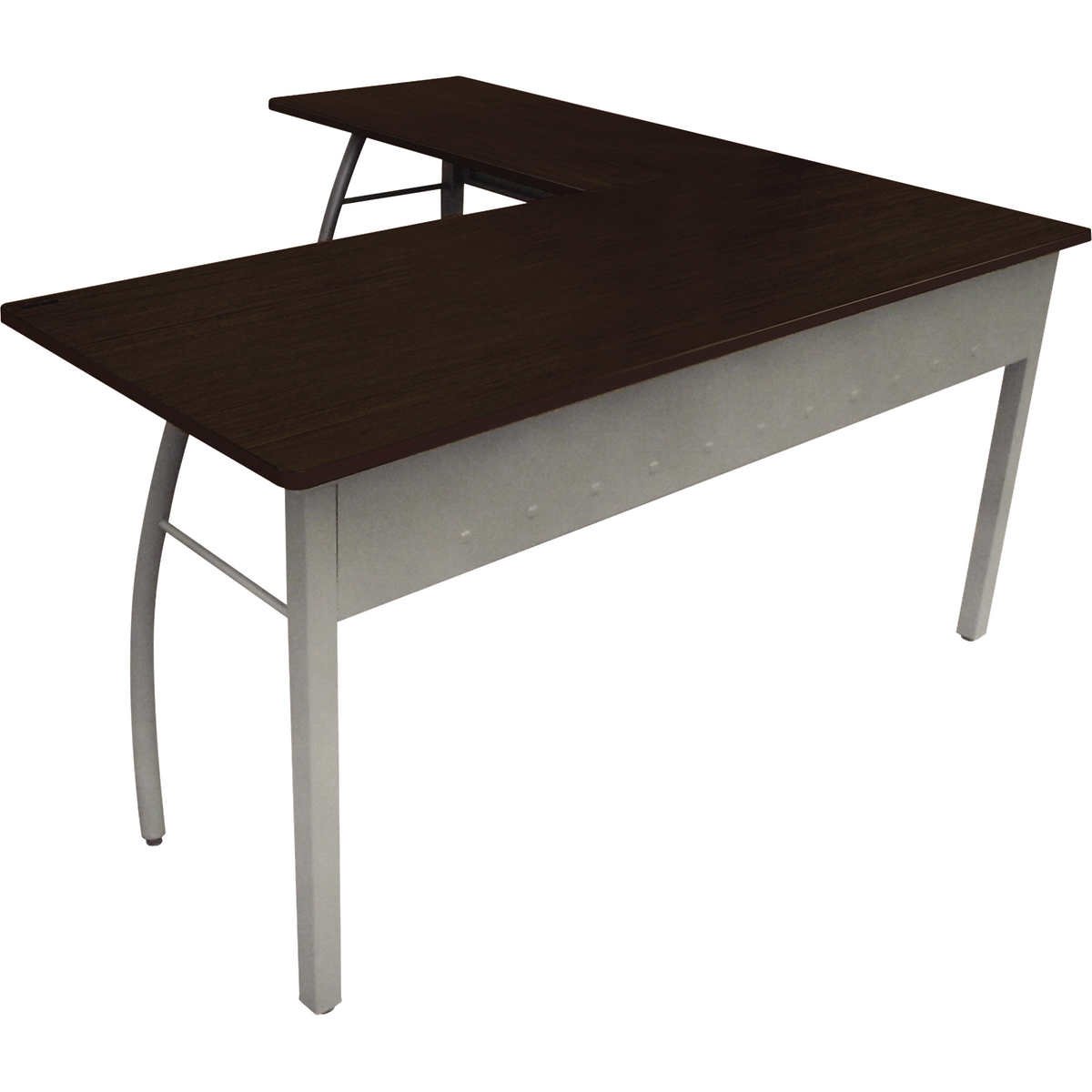 Linea Italia Trento L-Shaped Desk, 59-1/8"L x 59-1/8"W x 29-1/2"H, Mocha