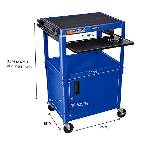 AVJ42KBC-RB Adjustable Height Steel Cart with Locking Cabinet, 400 lb - Image 3