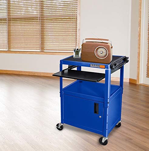 AVJ42KBC-RB Adjustable Height Steel Cart with Locking Cabinet, 400 lb - Image 4
