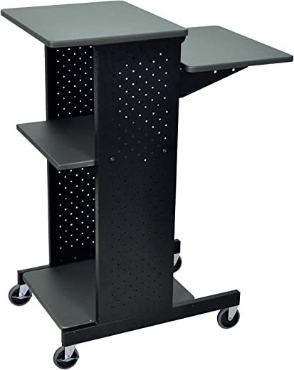 Gray 4 Shelf Mobile Presentation Station