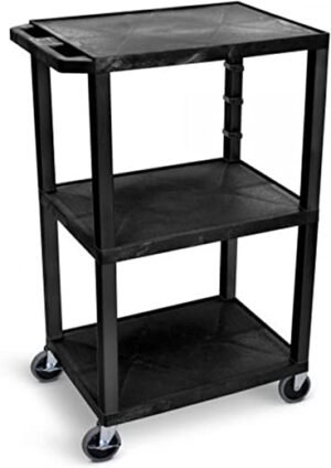 H.Wilson 3 Shelf Tuffy Cart, Black (WT42),24"W x 18"D x 42.5"H