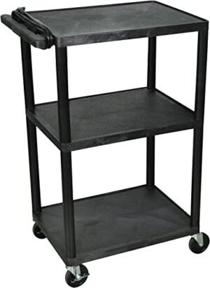 LP42E-B - 42"H A/V Multipurpose Presentation Cart with Three Shelves, Electric