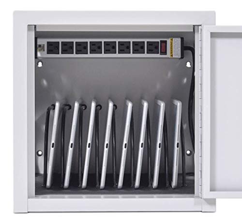 Office Clasroom Library 8 Tablet Wall / Desk Charging Station - Gray - Image 5